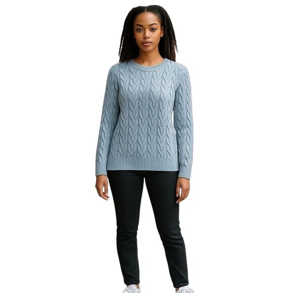 Philosophy Sweaters - NWT Philosophy Preppy Cozy Chunky Cable Knit Sweater Pullover Blue L SOFT NEW